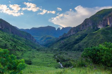 Yeşil vadi ve dağ tepeleri