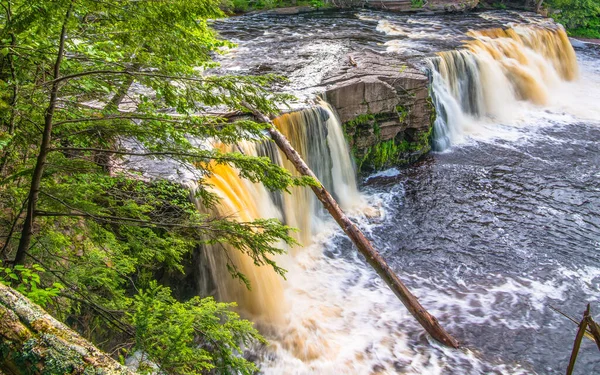 Beautiful Waterfall Porcupine Mountains Wilderness State Park Upper Peninsula Michigan — Stock Photo, Image