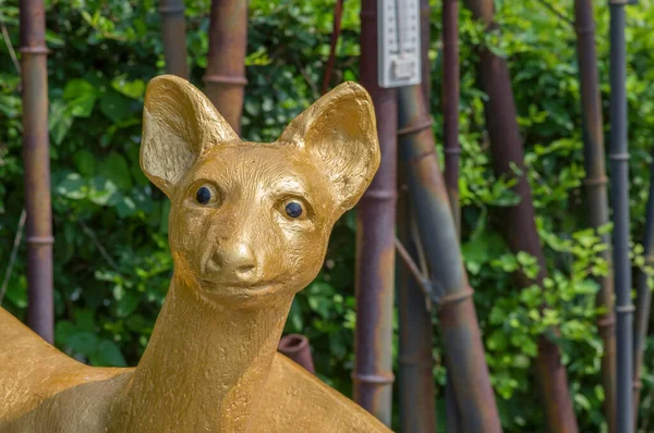 Gold deer statue in the DMZ - South Korean side