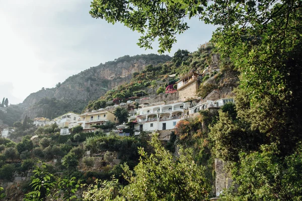 Casas Hoteles Construyen Sobre Rocas Positano Italia — Foto de Stock