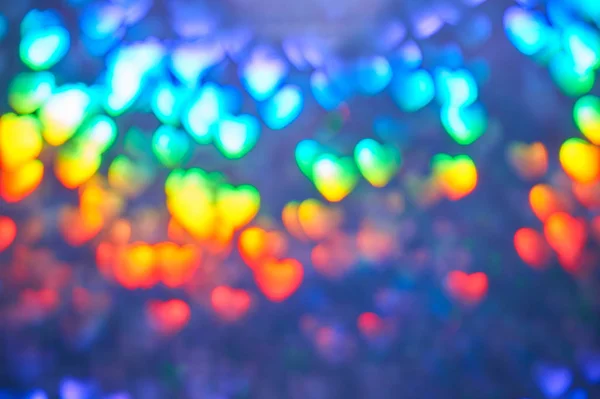 Dia dos Namorados, fundo colorido com luzes desfocadas. Multicolor fundo desfocado. Blyur, bokeh — Fotografia de Stock