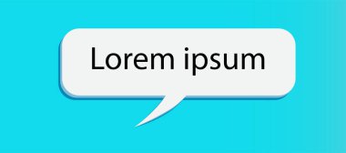 Speech bubble on a blue background.Vector illustration