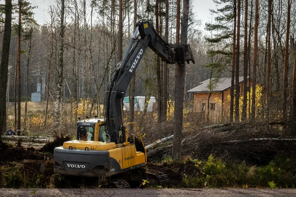 Russia Leningrad Region Zelenogorsk October 2019 Large Bucket Excavator Company — Stock Photo, Image