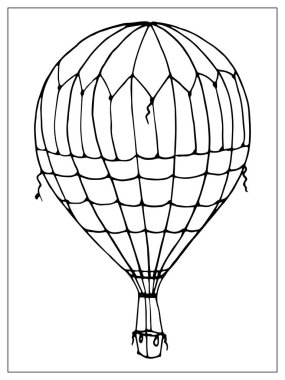 Beyaz arkaplanda vektör izole hava balonu.