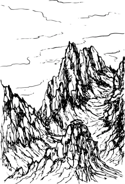 Векторная фэнтези открытка с горным пейзажем . — стоковый вектор