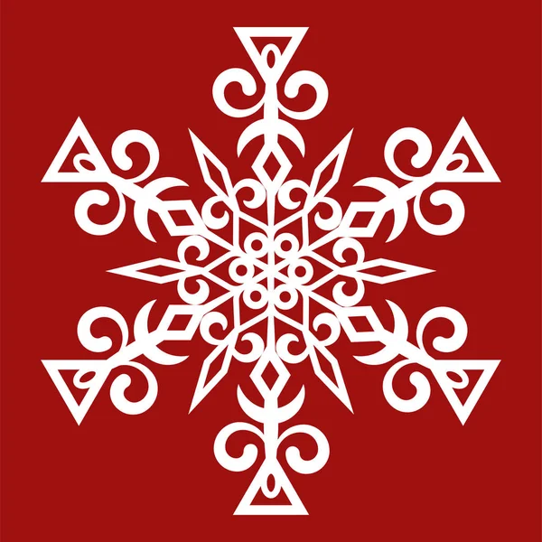 Schneeflockenvektorsymbol. isoliertes Objekt auf rotem Hintergrund. — Stockvektor