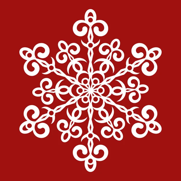 Snöflingor vektor ikon. Isolerat objekt på en röd bakgrund. — Stock vektor