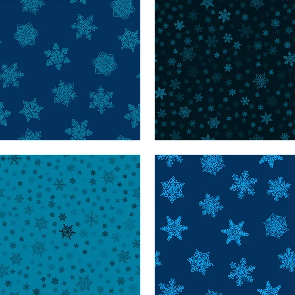 Conjunto de padrão de Natal sem costura com flocos de neve. Ilustração do estoque vetorial . — Vetor de Stock