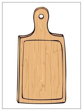 Beyaz bir arka plan üzerinde izole vektör kesme tahtası.