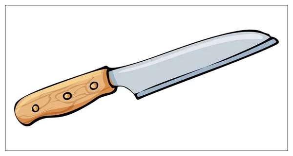 Cuchillo de cocina vectorial aislado sobre fondo blanco . — Vector de stock