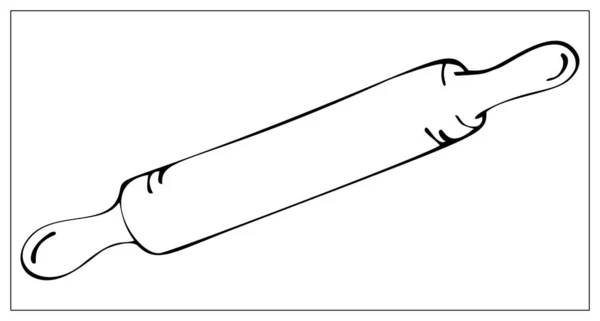 Rodillo de silueta negro aislado sobre un fondo blanco . — Vector de stock