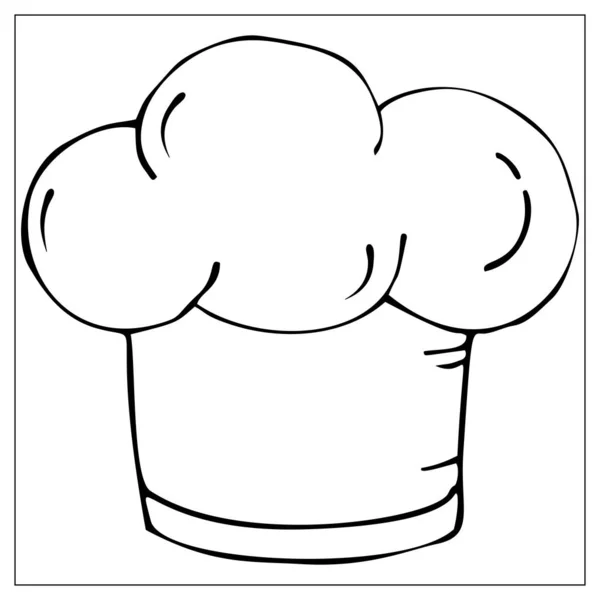 Schwarze Silhouette Kochmütze isoliert auf weißem Hintergrund. — Stockvektor