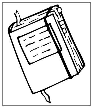 Not defteri simgesi. Vektör tasarımı Günlük ve çizim defteri sembolü. Ağ. Grafik. Vektör stok illüstrasyonu