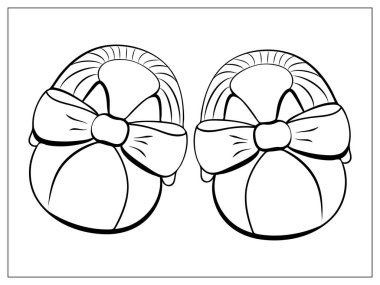 Beyaz arka planda izole edilmiş siyah ve beyaz vektör popoları