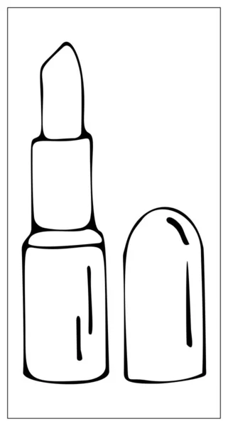 Rouge à lèvres silhouette vecteur icône plate isolé sur blanc — Image vectorielle