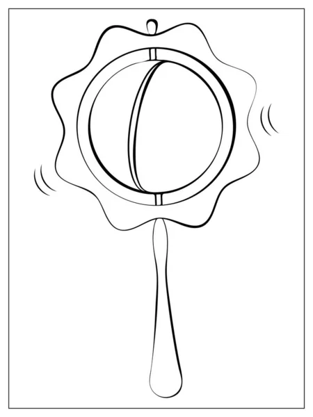 Ilustración de sonajero de bebé estilo Doodle en formato vectorial adecuada para uso web, impreso o publicitario . — Vector de stock