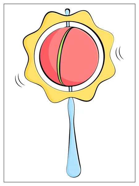 Vector bebê colorido chocalho em um fundo branco —  Vetores de Stock