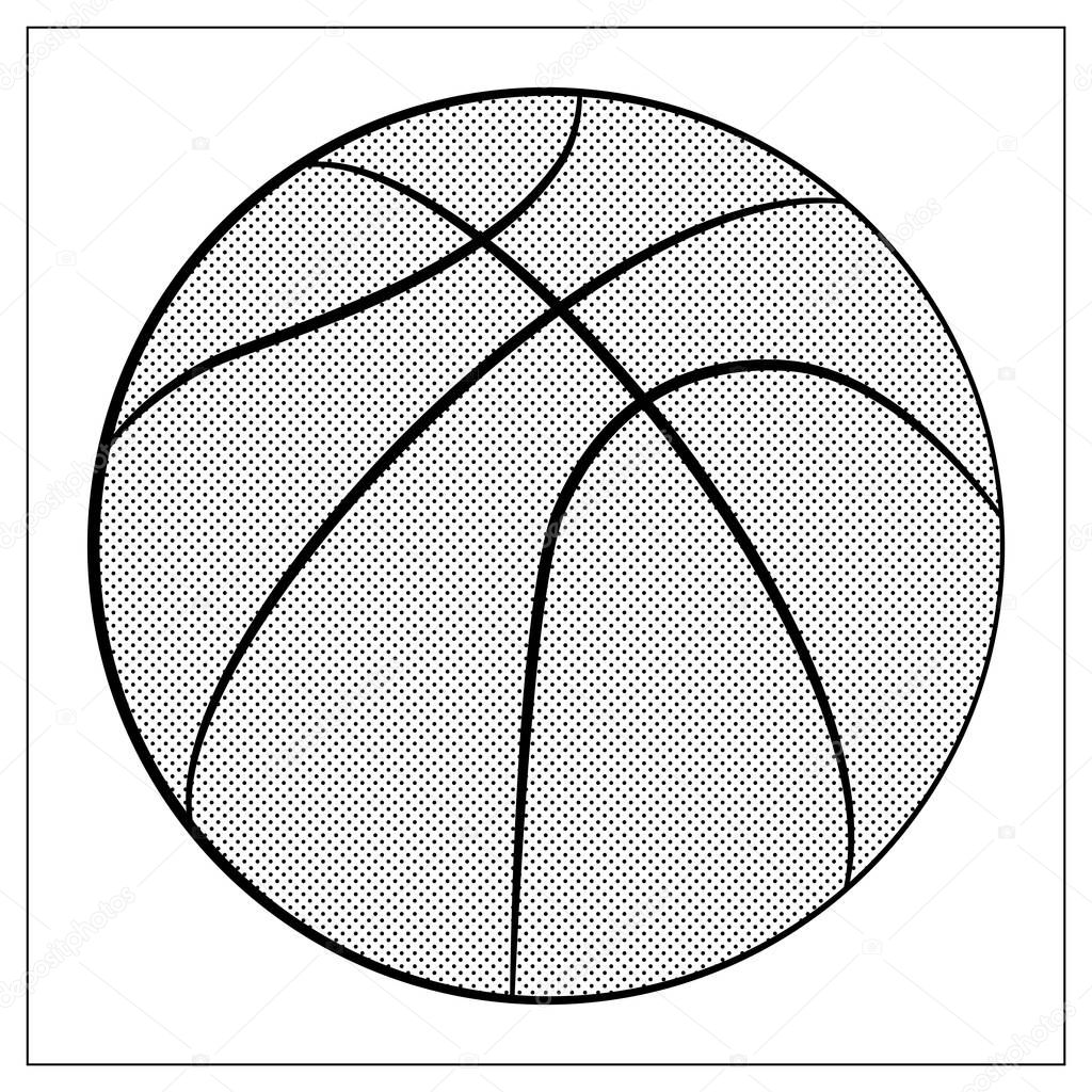 Basketball ball icon. Flat vector illustration in black on white background. Flat line icon, outline vector sign, linear pictogram, logo illustration. Vector stock illustration