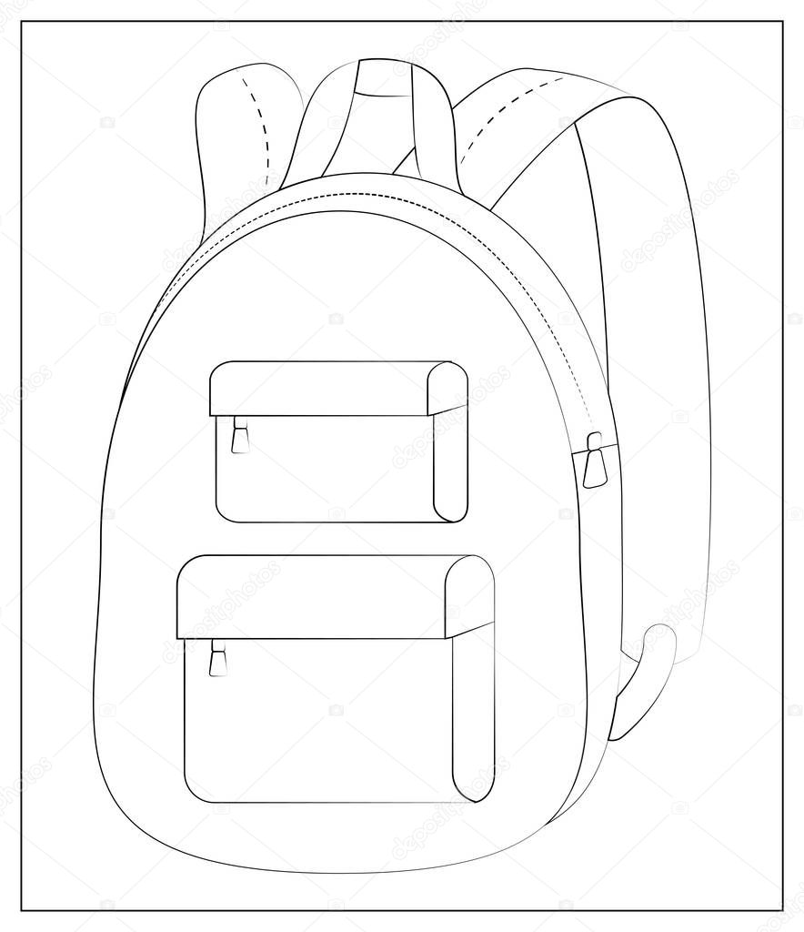 Backpack icon. Drop shadow student schoolbag silhouette symbol. Tourist travel and hiking equipment. Backpack logo concept. Vector rucksack isolated illustration