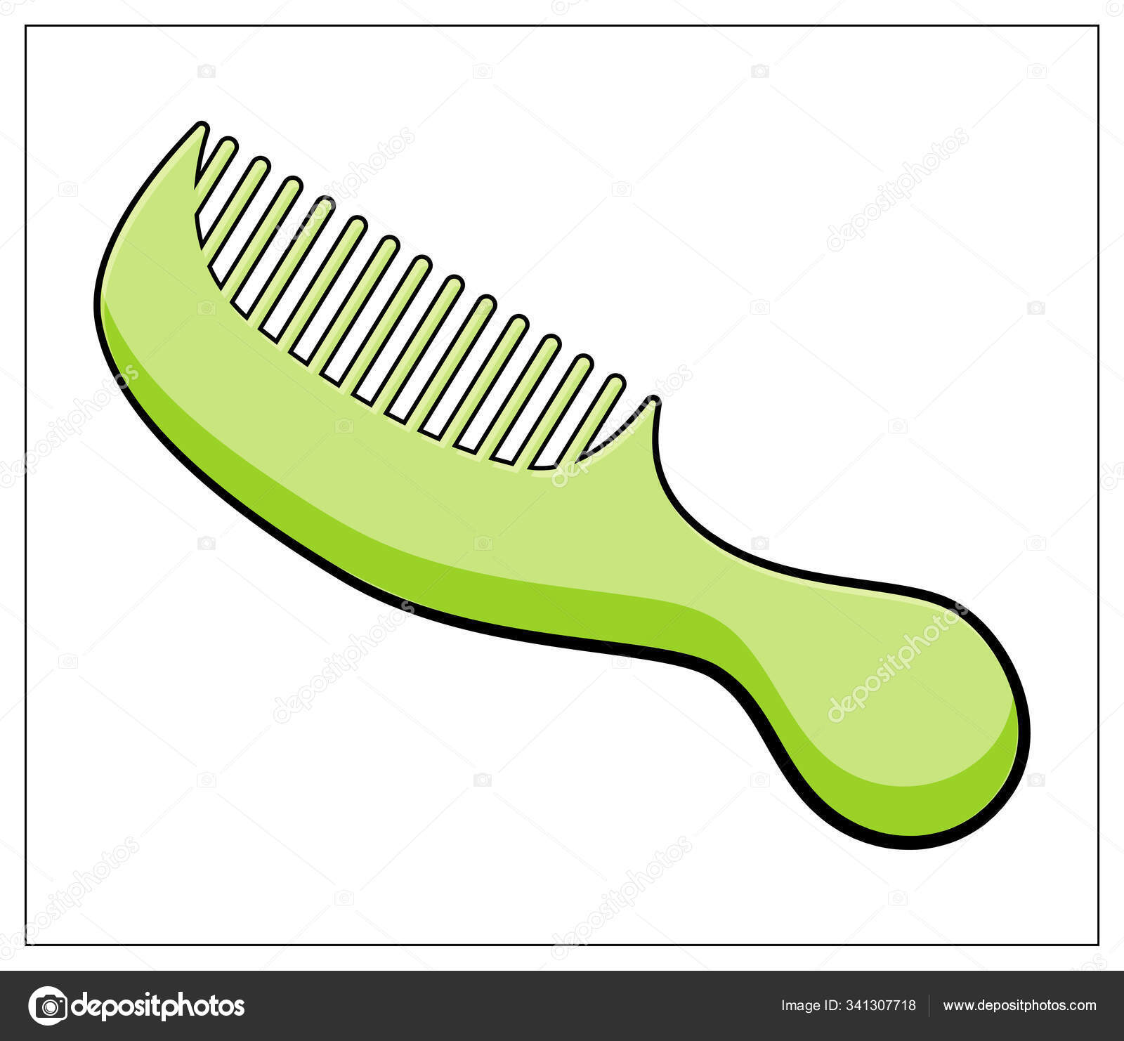 Vector comb single icon in cartoon style. Stock illustration Stock Vector  Image by ©AtrParnyuk #341307718