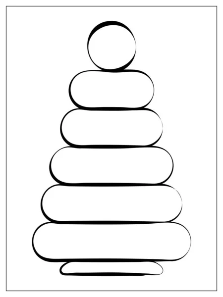 Esboço de pirâmide infantil. Vetor plano. Ícone de linha fina . —  Vetores de Stock