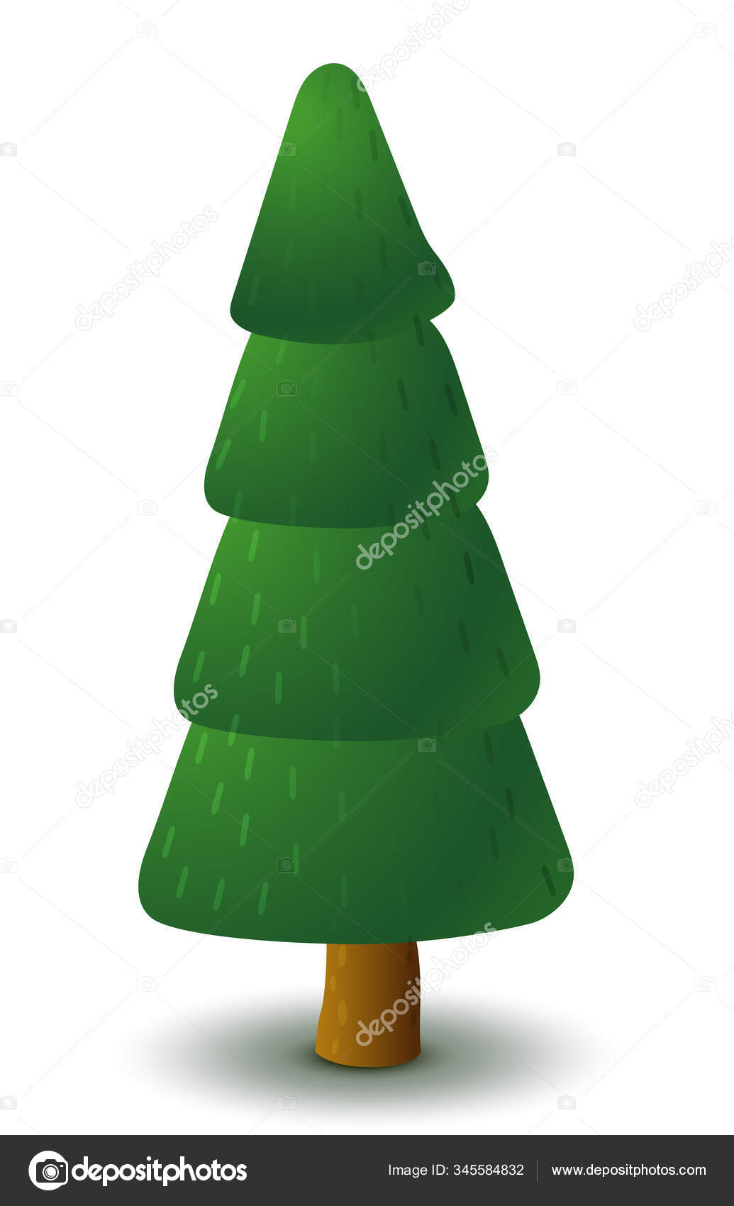 Vector Green Coniferous Tree Game Ui Flat Stylized Spruce For Logo Design Build 2d Games Or Postcards Vector Image By C Atrparnyuk Vector Stock