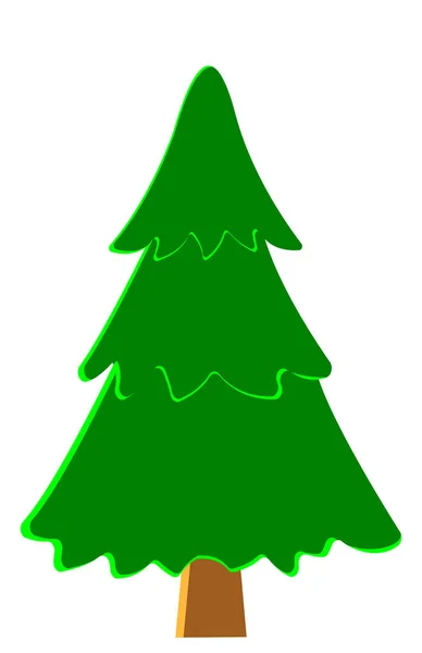 녹색의 원추리 나무입니다 디자인 옷꾸미기 게임이나 엽서만들기 양식화 스프루스가 배경에 — 스톡 벡터