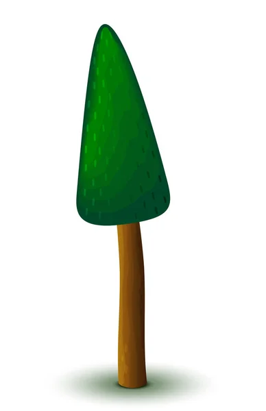 Zielone Drzewo Iglaste Wektora Gra Płaska Stylizowany Świerk Projektowania Logo — Wektor stockowy