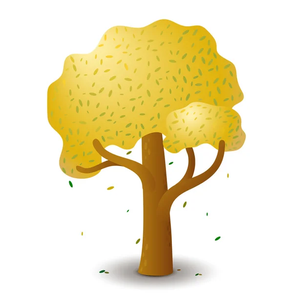 Sonbahar Mevsiminde Vektör Ağacı Oyun Düzlüğü Logo Tasarımı Için Şablon — Stok Vektör