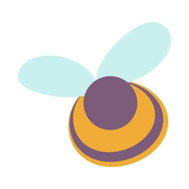 Beyaz arka planda izole edilmiş basit bir arı taşıyıcısı. Renkli izole logo, rozet, illüstrasyon. Paskalya ve bahar kartları ya da diğer mevsimlik tasarımlar için mükemmel.