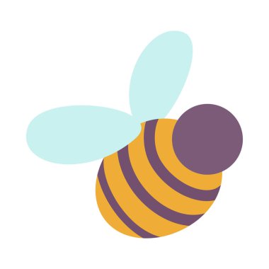 Beyaz arka planda izole edilmiş basit bir arı taşıyıcısı. Renkli izole logo, rozet, illüstrasyon. Paskalya ve bahar kartları ya da diğer mevsimlik tasarımlar için mükemmel.