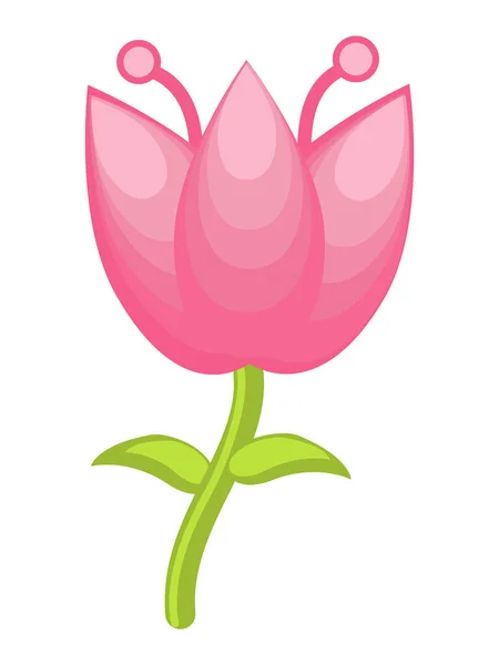 Ilustração Floral Vetorial Com Flor Tulipa Estilizada Elementos Isolados Sobre —  Vetores de Stock