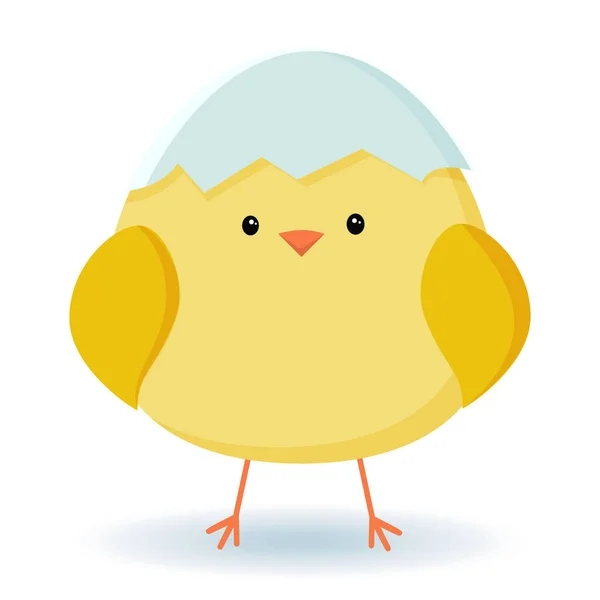 Ikone Huhn Ein Süßes Gelbes Osterküken Sitzt Und Wartet Auf — Stockvektor