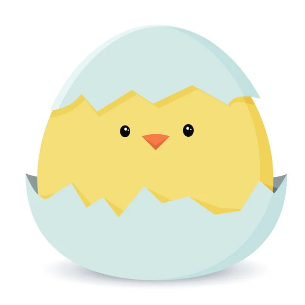 Chicken Icon Sweet Yellow Easter Chick Sitting Waiting Easter Vector — Stock Vector