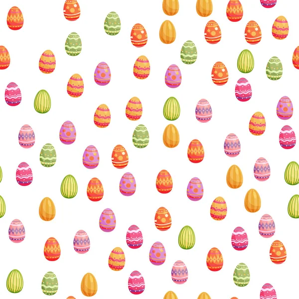 Happy Easter Ornaments Decorative Elements Vector Seamless Pattern Easter Eggs — Stock Vector