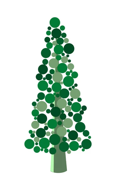 Διάνυσμα Αφηρημένο Πράσινο Κωνοφόρο Δέντρο Από Διαφορετικές Φυσαλίδες Παιχνίδι Επίπεδη — Διανυσματικό Αρχείο