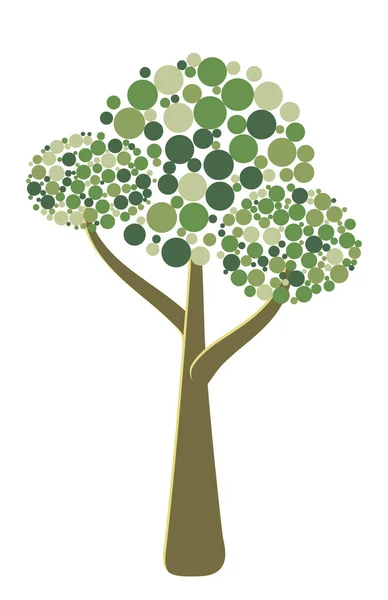 異なる泡からベクトル抽象的な緑の木 ゲームUiフラット ロゴデザイン ポスター 2Dゲームやポストカードを構築するための美しい様式化されたイラスト 白を基調とした切り離されたストックイラスト — ストックベクタ