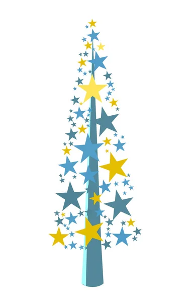 異なる星からベクトル抽象的なカラフルな針葉樹の木 ゲームUiフラット ロゴデザイン 装飾服 2Dゲームやポストカードを構築するためのスタイルのスプルース 白の独立したストックイラスト — ストックベクタ