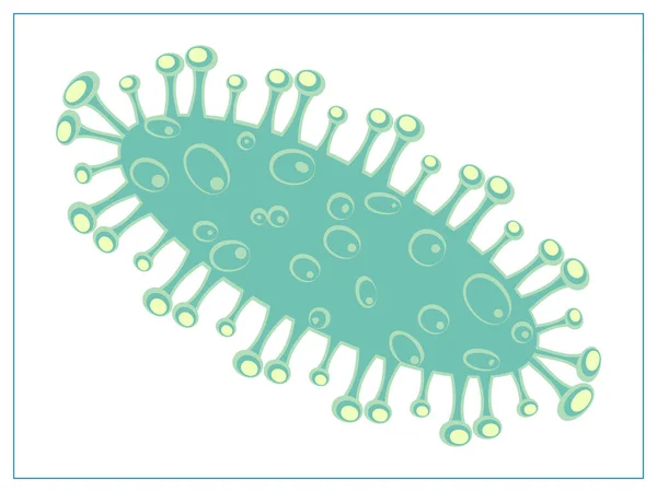 Ilustrasi Vektor Datar Dengan Bakteri Virus Sel Kuman Atau Bacillus - Stok Vektor