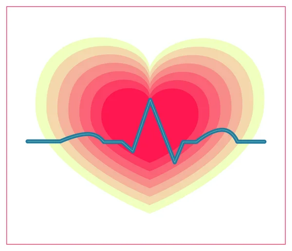 Ikona Wektorowego Ciśnienia Krwi Kardiogram Serca Dobre Logo Zdrowia Zdrowy — Wektor stockowy