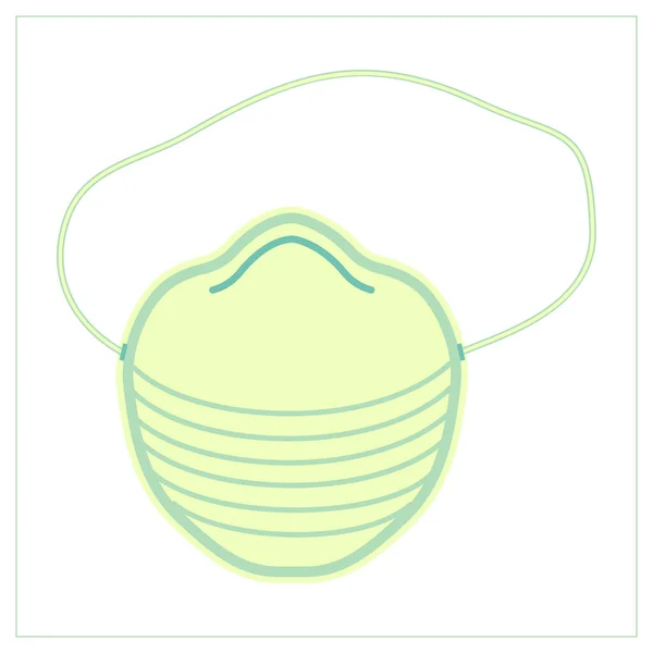 Vektorflache Illustration Mit Medizinischer Maske Oder Beatmungsgerät Stilisierte Zeichnung Für — Stockvektor