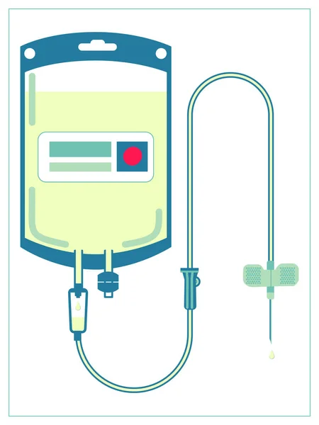 Vektor Flache Illustration Mit Medizinischen Tropfer Und Injektionsnadel Stilisierte Zeichnung — Stockvektor