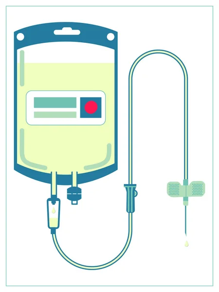 Ilustración Plana Vectorial Con Gotero Médico Aguja Inyección Dibujo Estilizado — Vector de stock