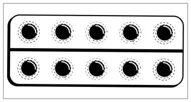 Kapsüllü ve tabletli su toplamanın ana hatlarıyla vektör illüstrasyonu. Web sitenizin tasarımı, logosu, uygulaması ve UI için stilize edilmiş çizim. Beyaz arkaplanda izole hisse senedi çizimi.