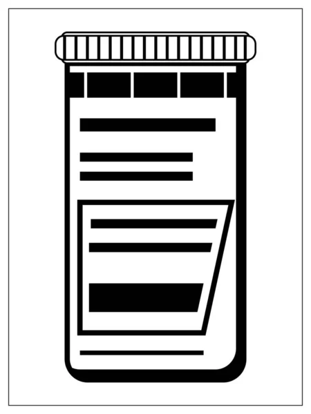 Ilustração Vetorial Com Contornos Frasco Plástico Para Comprimidos Desenho Estilizado — Vetor de Stock