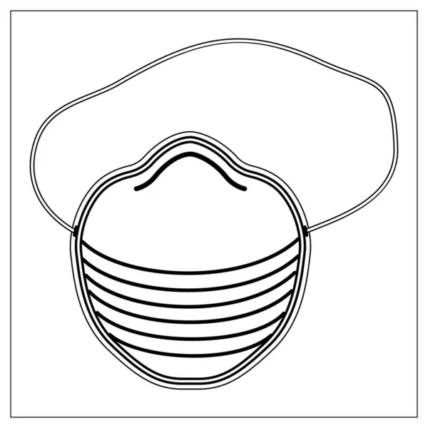 Vector Illustration Outlines Medical Professional Mask Respirator Stylized Drawing Your — Stock Vector