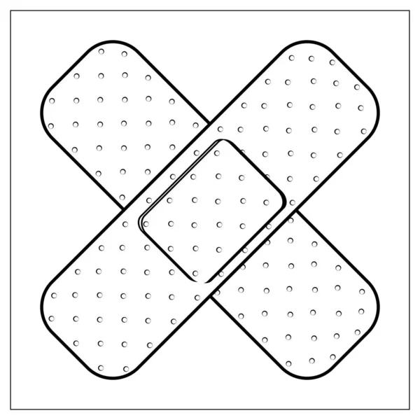 Ilustração Vetorial Com Contornos Gesso Fita Lesão Desenho Estilizado Para —  Vetores de Stock