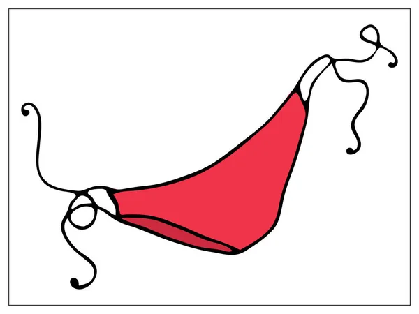 Vektor Illustration Mit Strand Bikini Höschen Bademode Stilisierte Zeichnung Für — Stockvektor