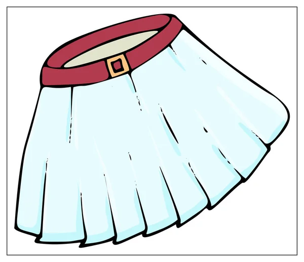 Illustration Vectorielle Avec Une Jupe Courte Plissée Blanche Pour Femme — Image vectorielle