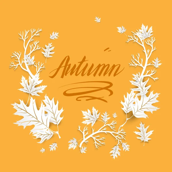 Herfst heldere kaart met belettering — Stockvector